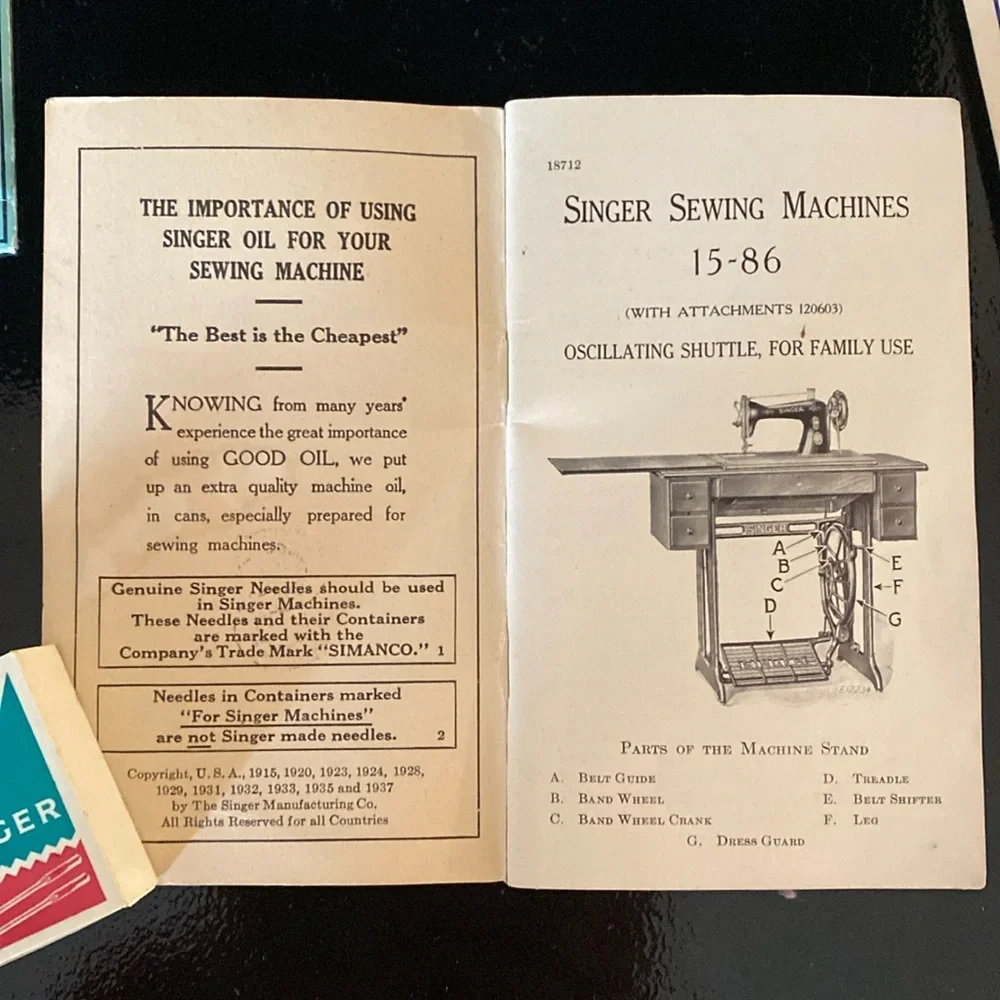Vintage Sewing Needles Singer Sewing Machine Book Machine Needles Lot